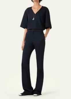 Loro PianaKendrik Contrast-Waistband Bootcut-Leg Trousers