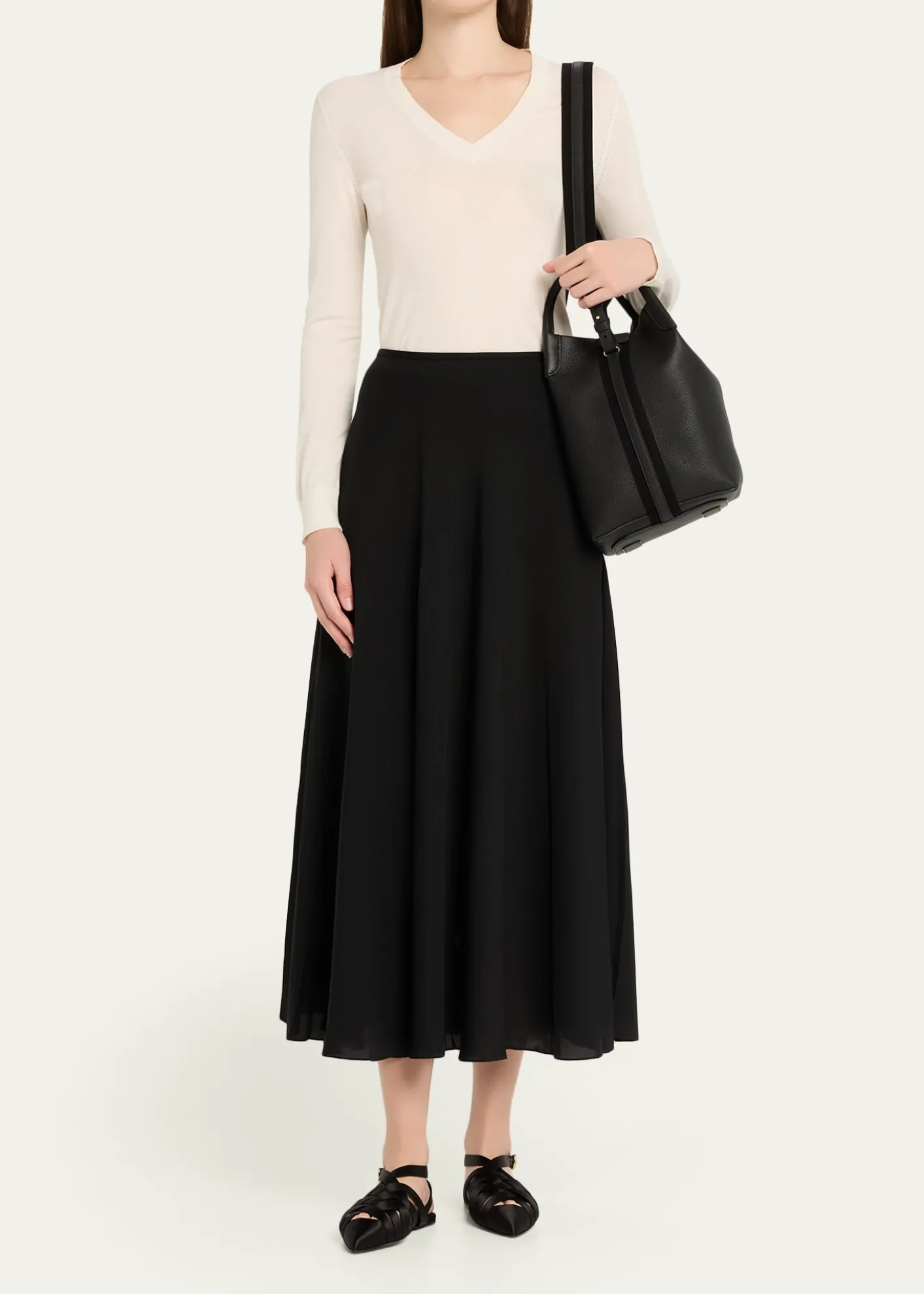 Loro PianaLarge Bale Fine-Grain Leather Bag