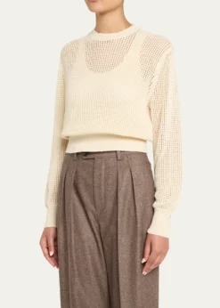 Loro PianaLenno Open Knit Cashmere GG 8 Sweater