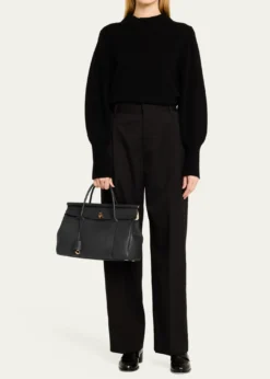 Loro PianaLoom 32 Grained Leather Top-Handle Bag