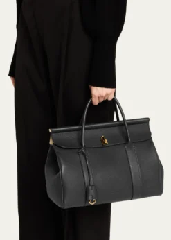 Loro PianaLoom 32 Grained Leather Top-Handle Bag