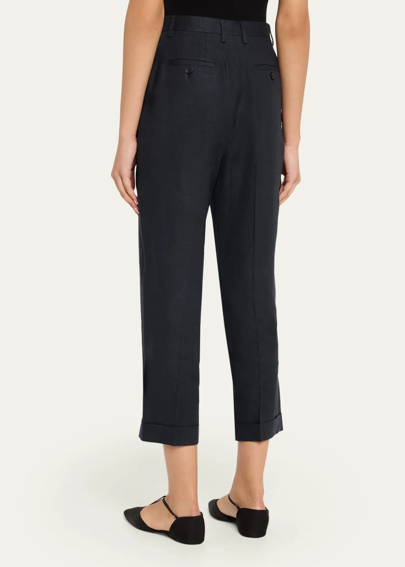 Loro PianaLouis Linen-Wool Cropped Trousers