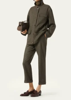 Loro PianaLouis Wool Straight-Leg Ankle Trousers