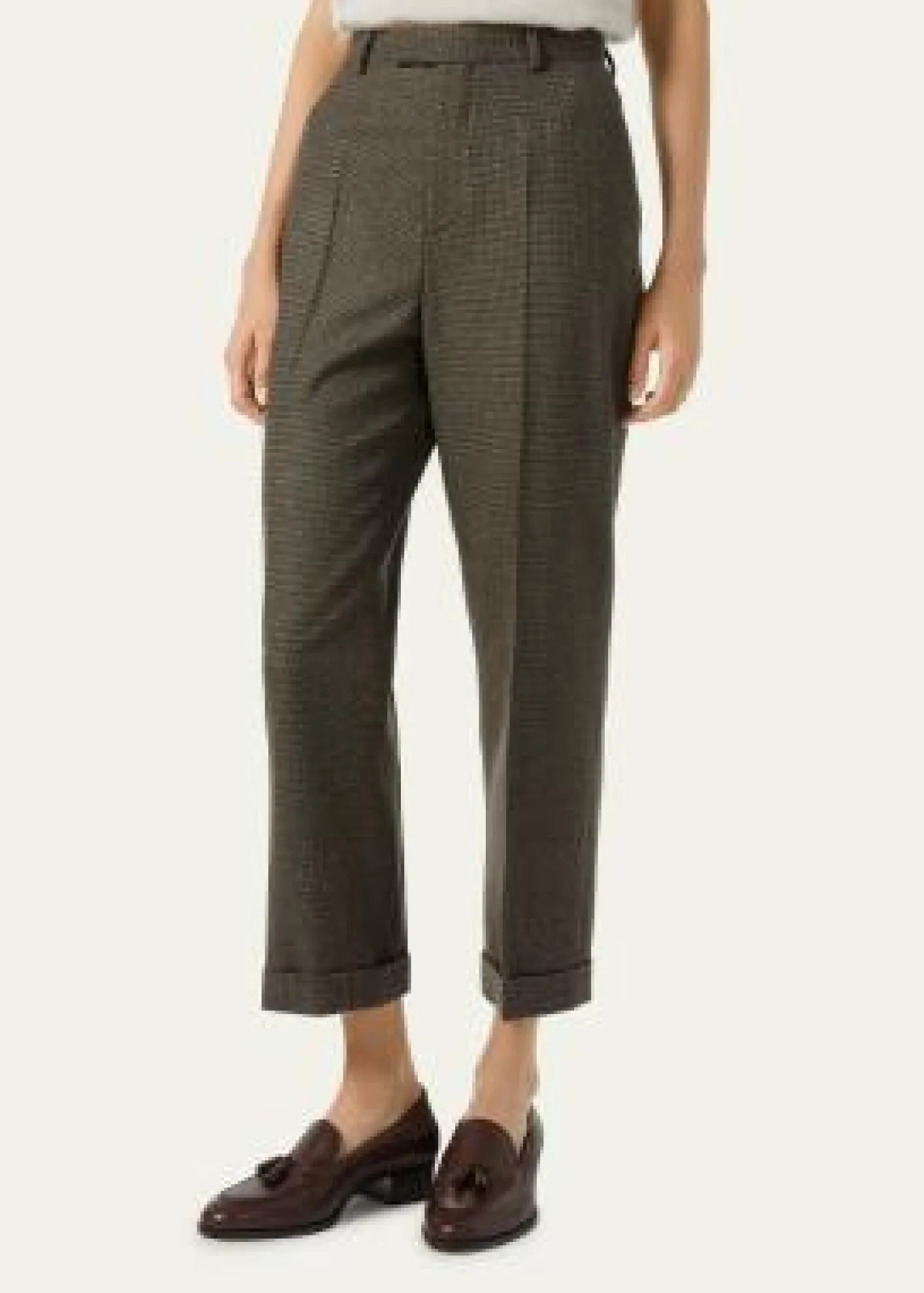Loro PianaLouis Wool Straight-Leg Ankle Trousers