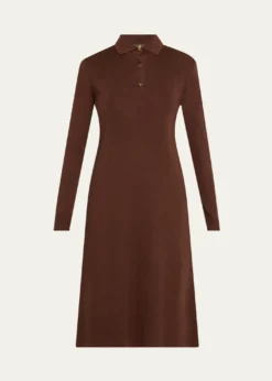 Loro PianaLyskamm Long-Sleeve Silk Polo Dress