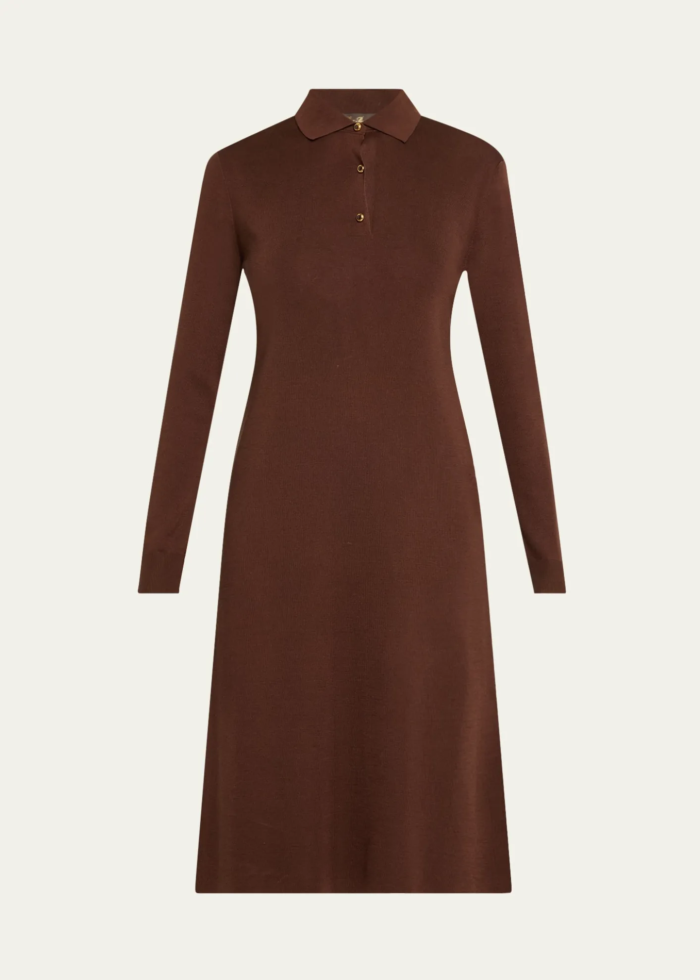 Loro PianaLyskamm Long-Sleeve Silk Polo Dress