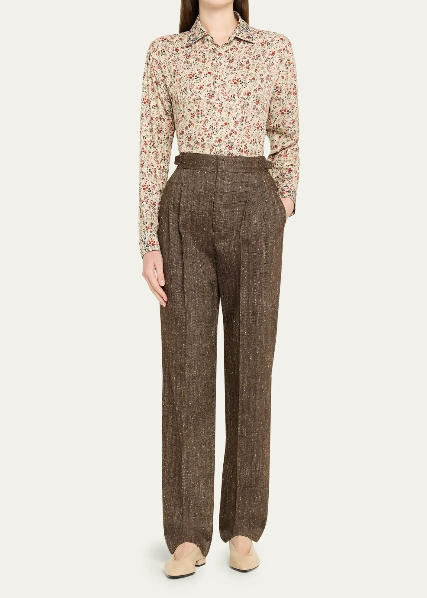 Loro PianaMalik Pleated Straight-Leg Trousers