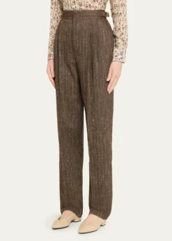 Loro PianaMalik Pleated Straight-Leg Trousers