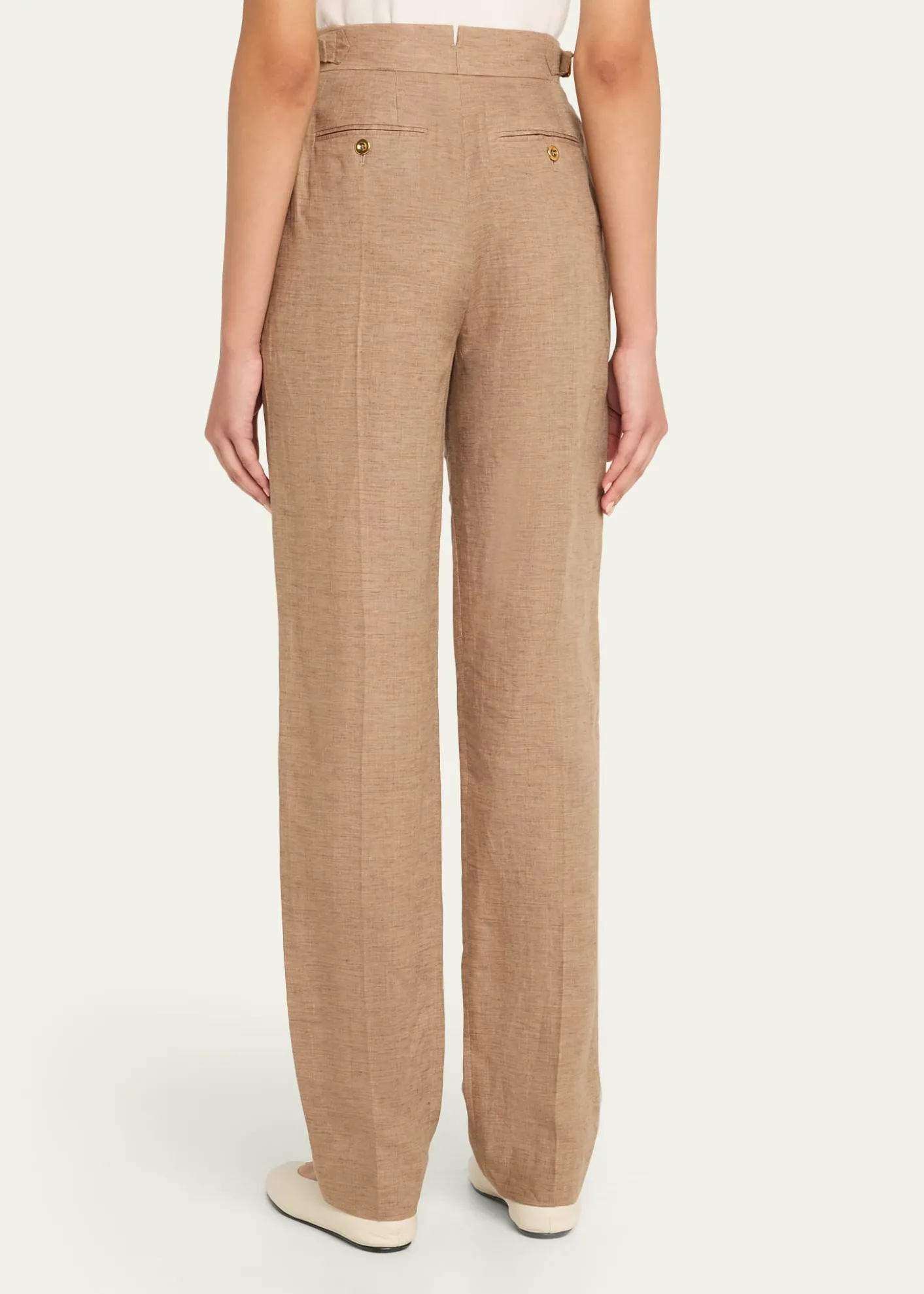Loro PianaMalik Solaire Linen Pleated Straight-Leg Trousers