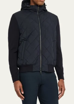 Loro PianaMen's Ampay Quilted Microfiber Bomber Jacket