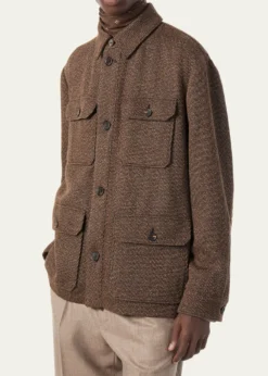 Loro PianaMen's Andover Cannete Flap-Pocket Caban Jacket
