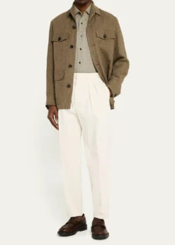 Loro PianaMen's Andre Summer Linen Casual Button-Down Shirt
