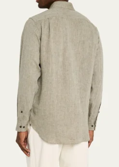 Loro PianaMen's Andre Summer Linen Casual Button-Down Shirt