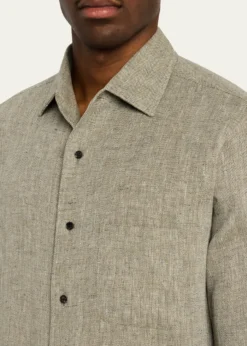 Loro PianaMen's Andre Summer Linen Casual Button-Down Shirt