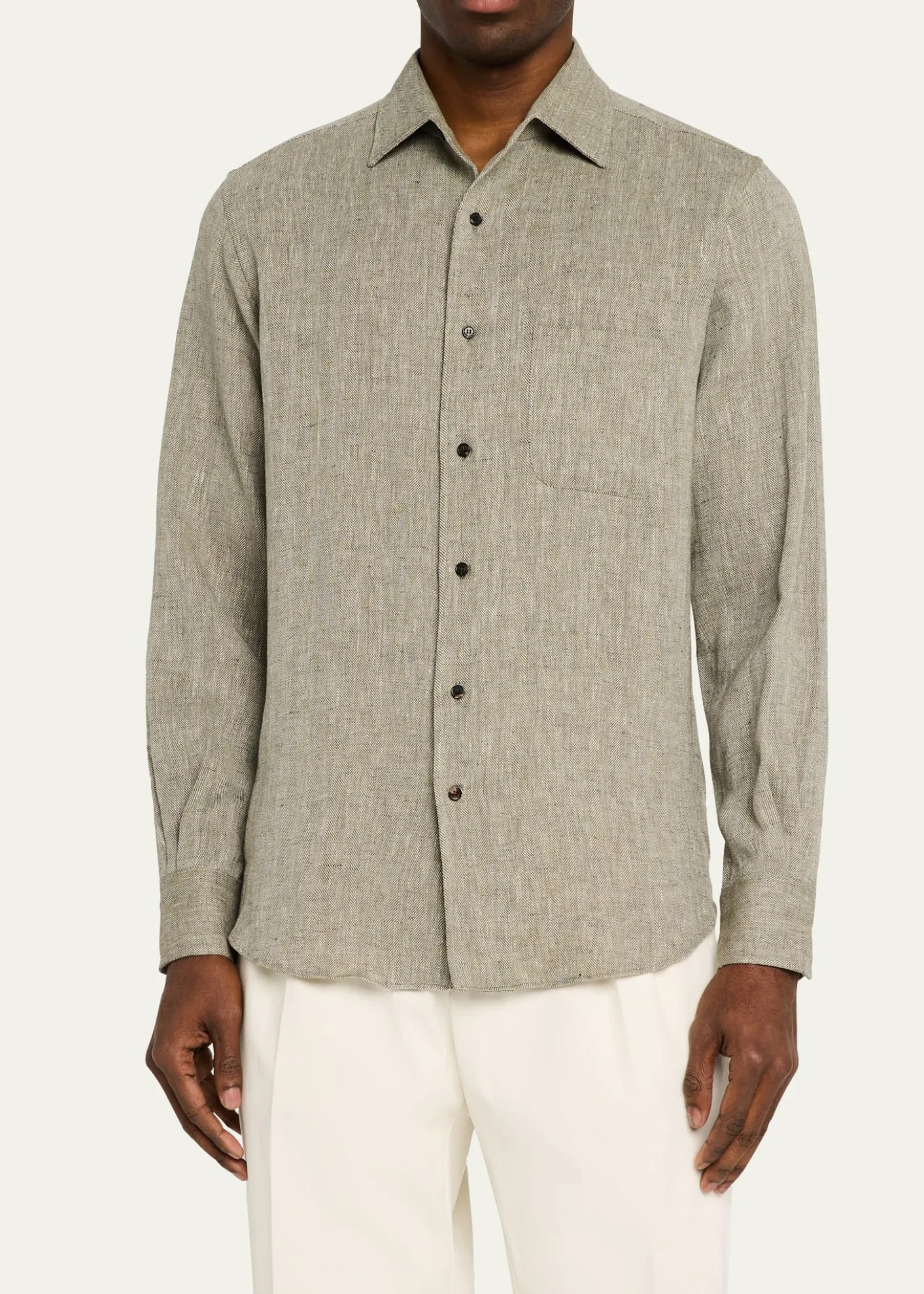 Loro PianaMen's Andre Summer Linen Casual Button-Down Shirt
