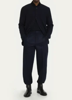 Loro PianaMen's Breia Wool and Cashmere Zip-Pocket Trousers