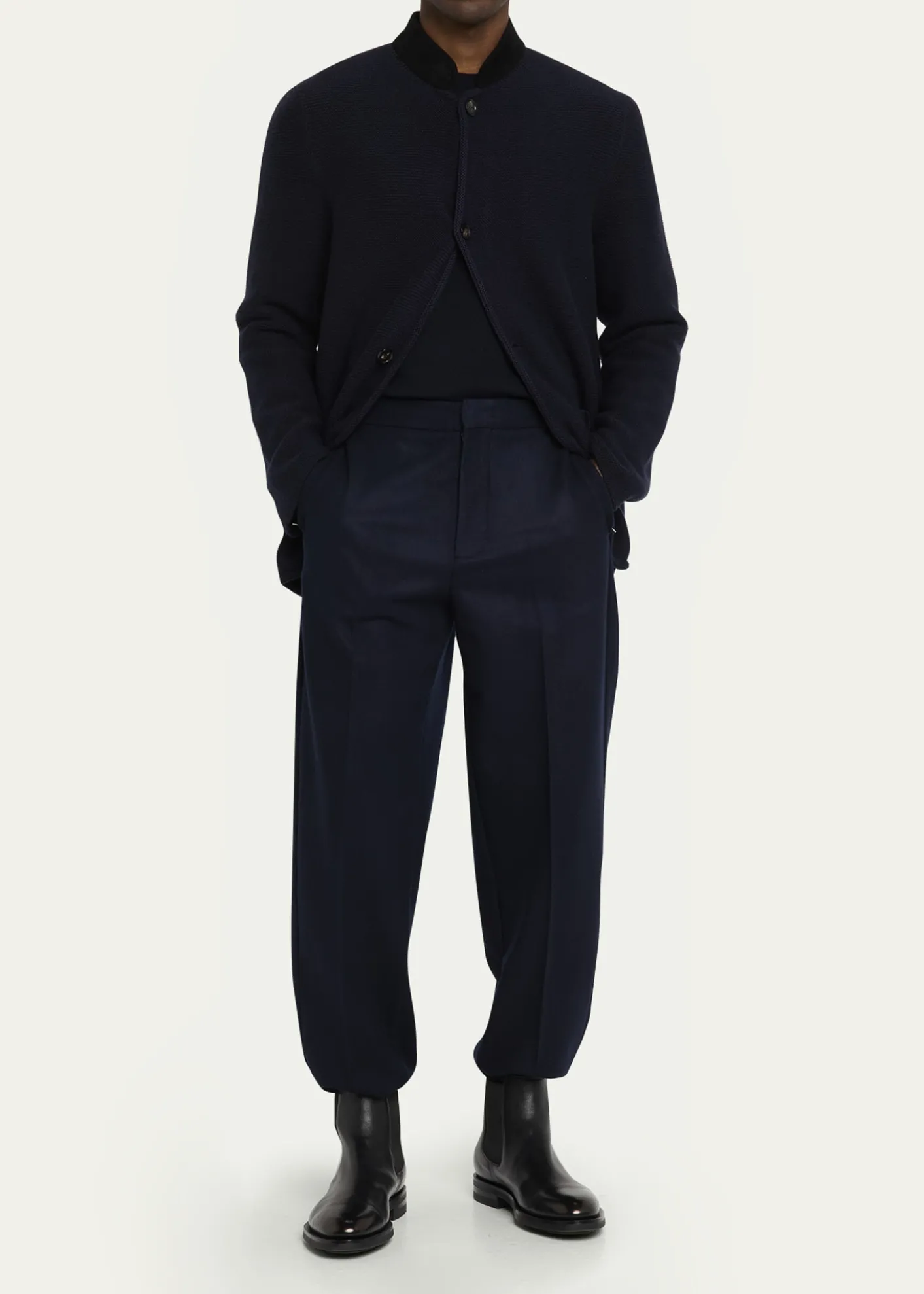 Loro PianaMen's Breia Wool and Cashmere Zip-Pocket Trousers