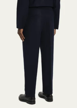 Loro PianaMen's Breia Wool and Cashmere Zip-Pocket Trousers