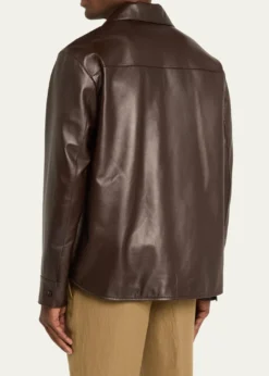 Loro PianaMen's Bruno Leather Overshirt Jacket