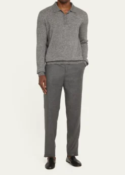 Loro PianaMen's Carlo Cashmere Flannel Trousers