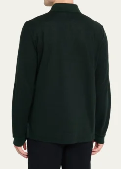 Loro PianaMen's Cerro Cotton and Cashmere Long-Sleeve Polo Shirt