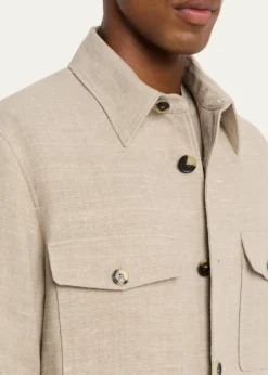 Loro PianaMen's Clem Summer Linen and Silk Blouson