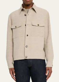 Loro PianaMen's Clem Summer Linen and Silk Blouson