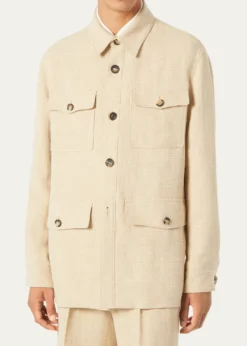 Loro PianaMen's Clem Summer Linen and Silk Shirt Jacket