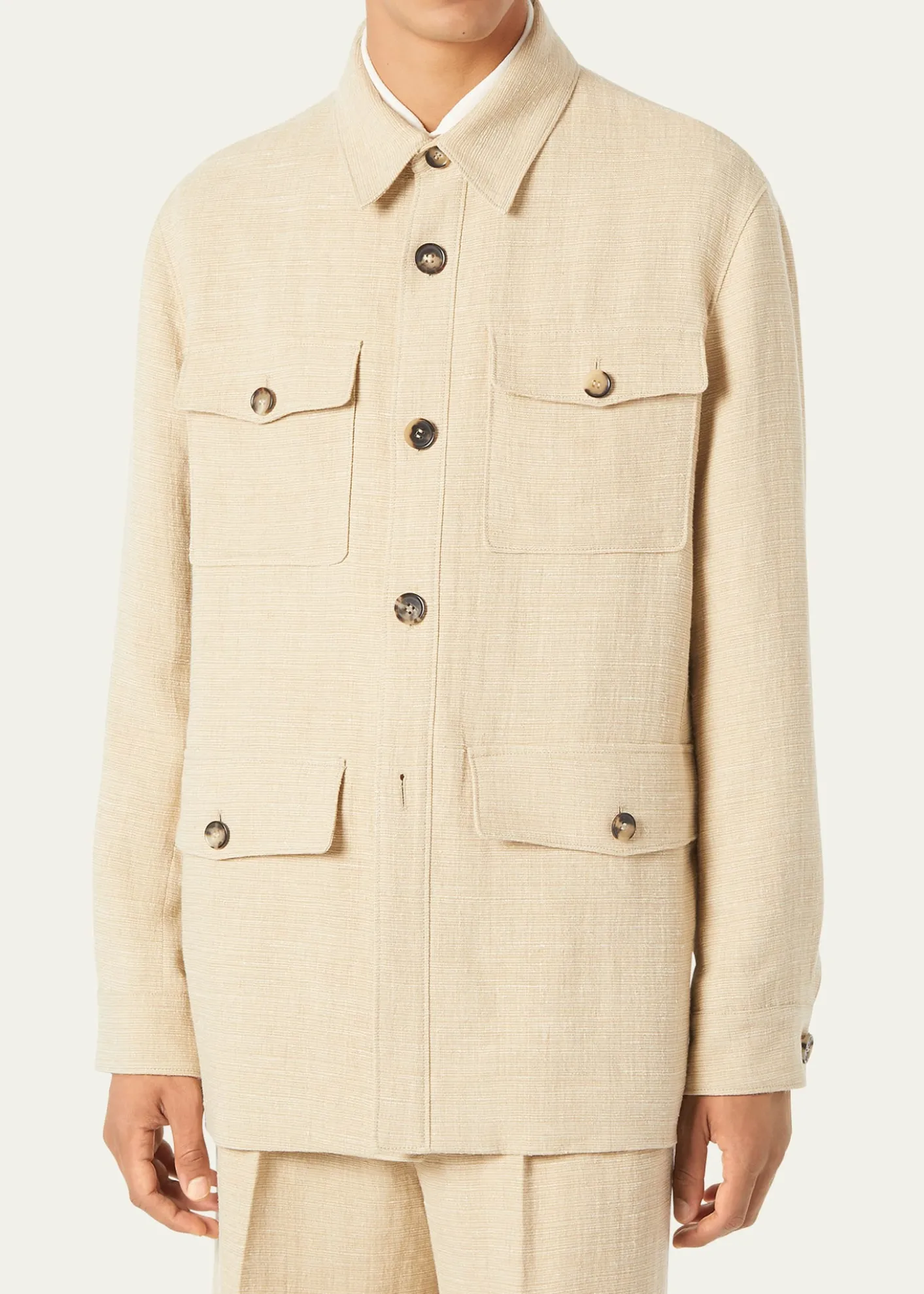 Loro PianaMen's Clem Summer Linen and Silk Shirt Jacket