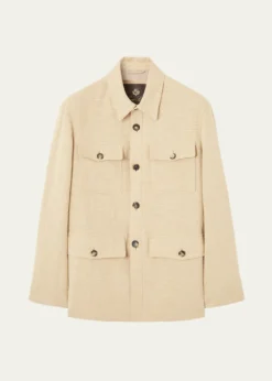 Loro PianaMen's Clem Summer Linen and Silk Shirt Jacket