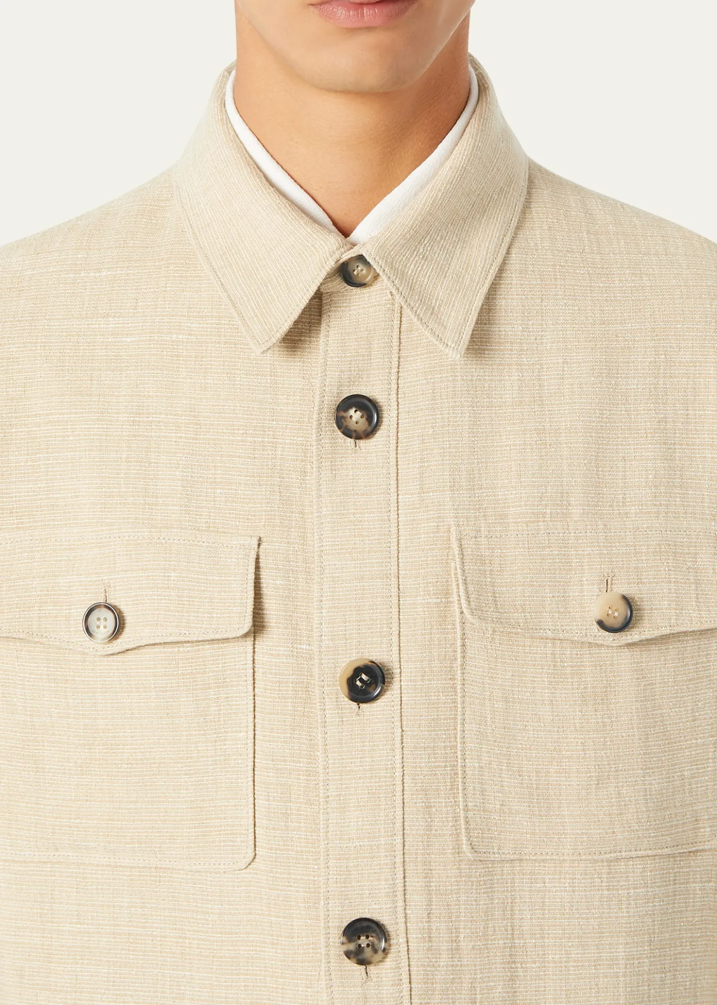 Loro PianaMen's Clem Summer Linen and Silk Shirt Jacket