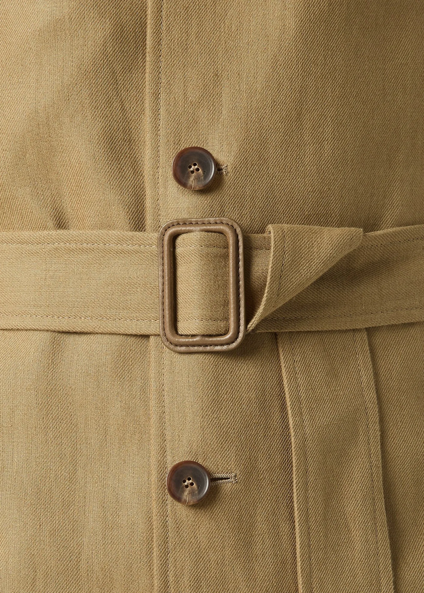 Loro PianaMen's Doran Linen Band-Collar Belted Trench Coat