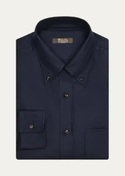Loro PianaMen's Elia Button-Collar Pocket Sport Shirt