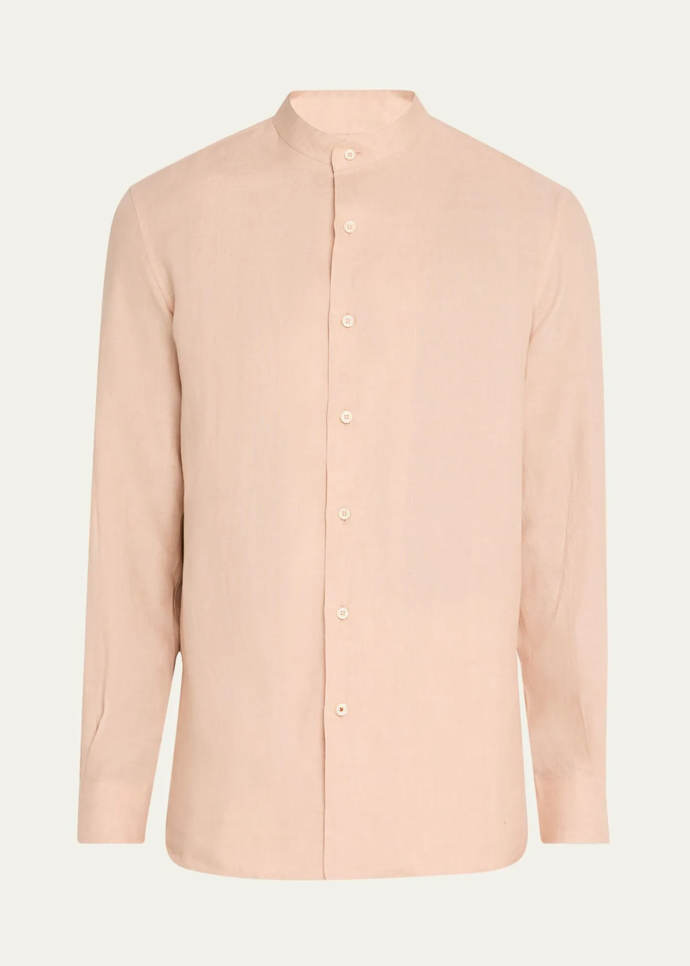 Loro PianaMen's Elia Linen Mandarin-Collar Sport Shirt