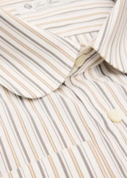 Loro PianaMen's Elia Penny-Collar Stripe Cotton and Silk Dress Shirt