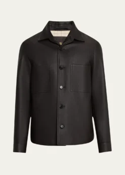 Loro PianaMen's Evandro Calfskin Overshirt