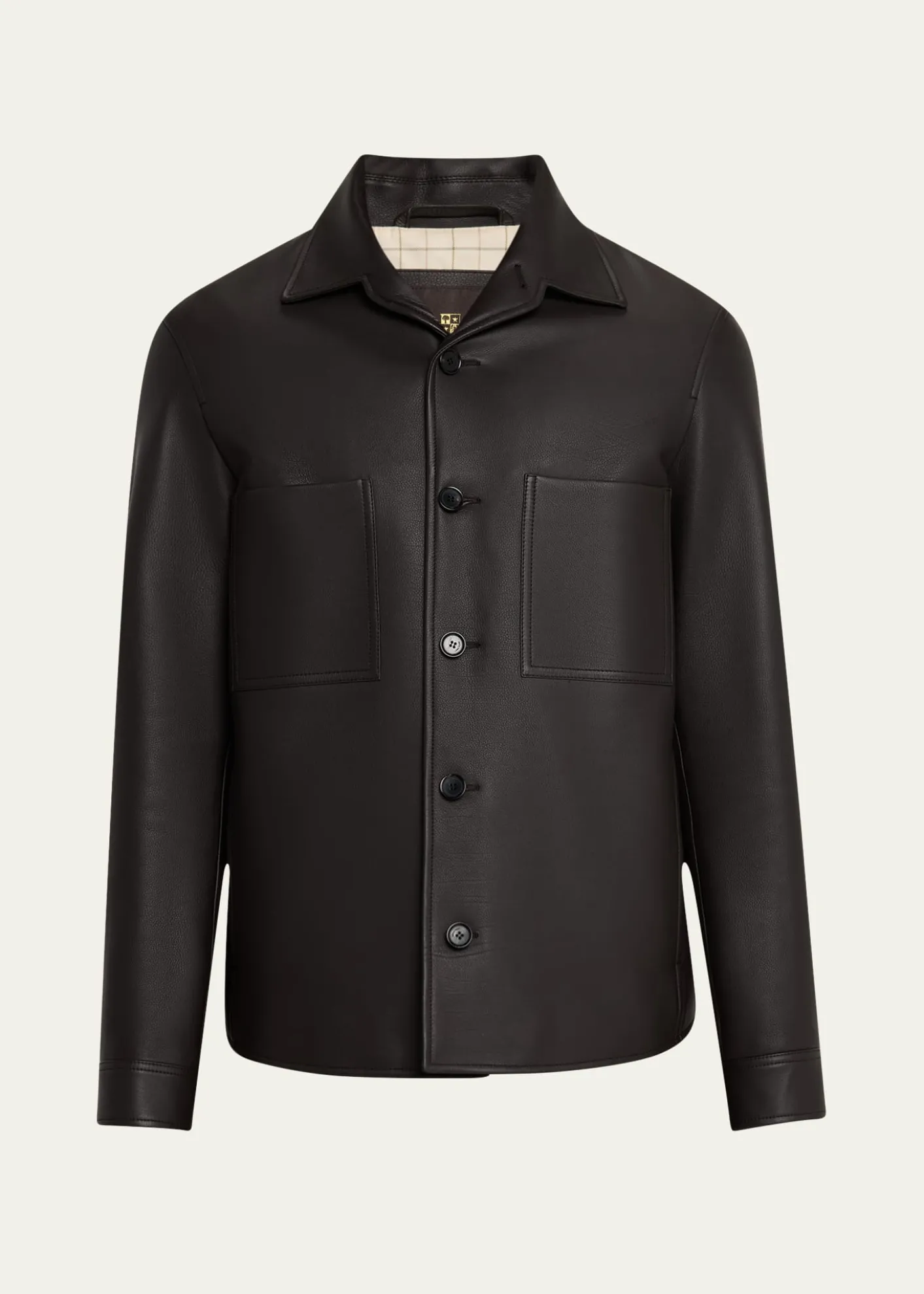 Loro PianaMen's Evandro Calfskin Overshirt