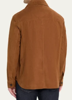 Loro PianaMen's Evandro Leather Overshirt