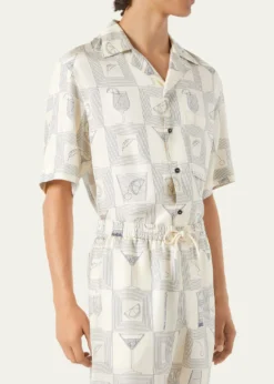 Loro PianaMen's Federico Twill Short-Sleeve Shirt