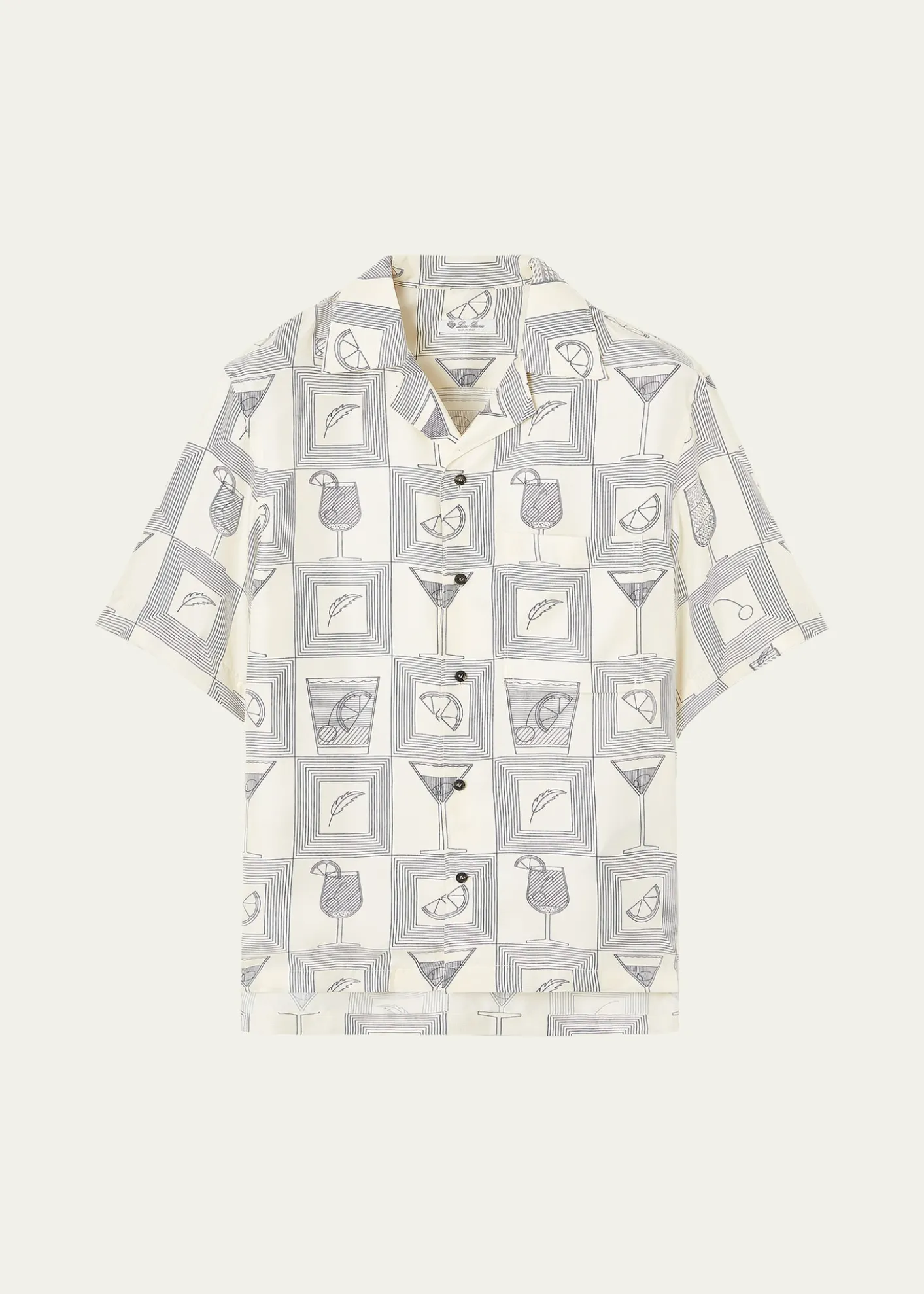 Loro PianaMen's Federico Twill Short-Sleeve Shirt