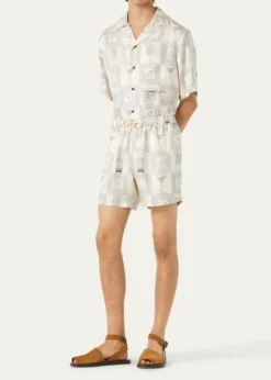 Loro PianaMen's Federico Twill Short-Sleeve Shirt
