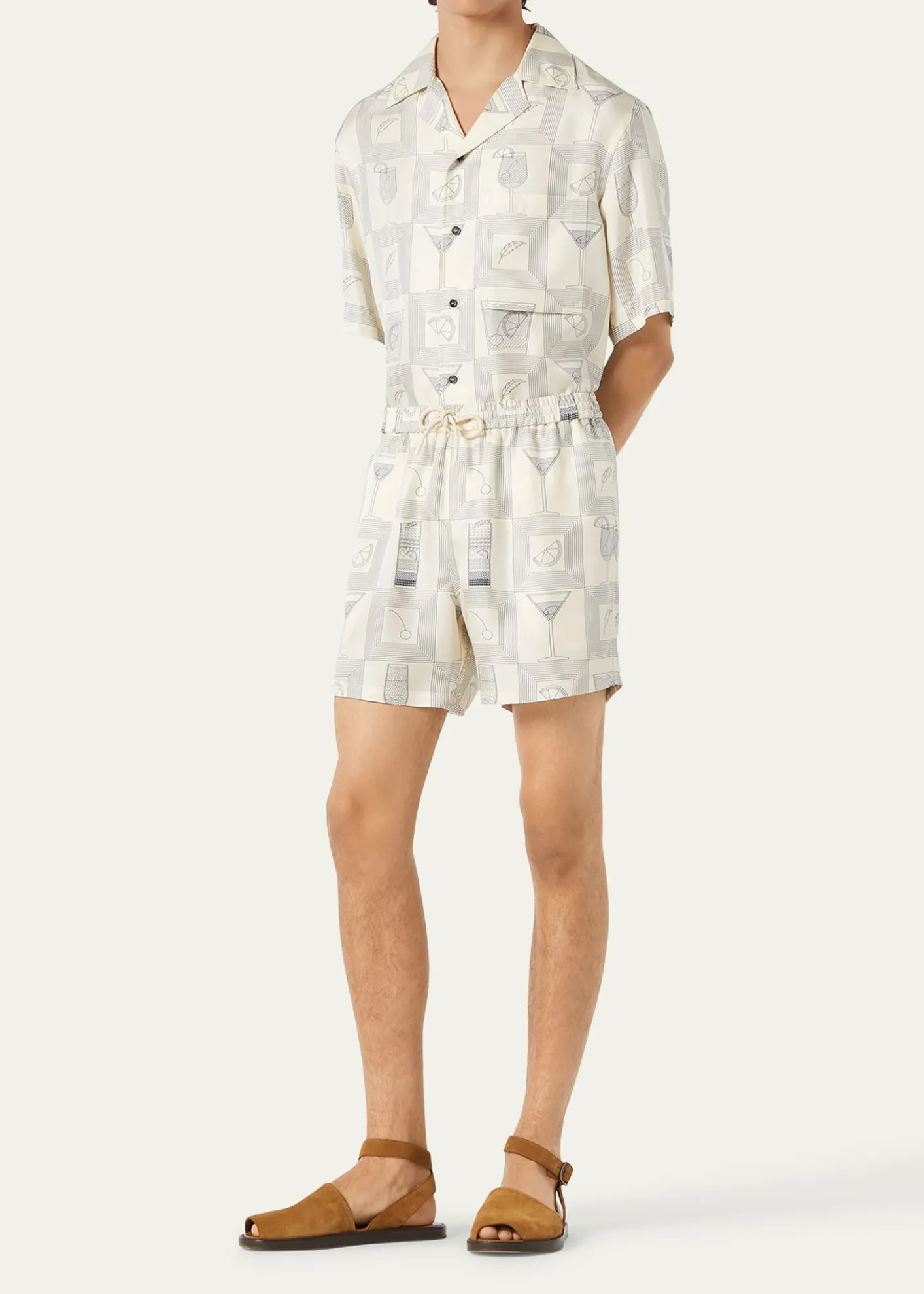 Loro PianaMen's Federico Twill Short-Sleeve Shirt