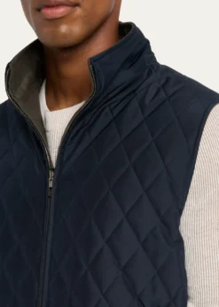 Loro PianaMen's Grian Gifts of Kings Reversible Full-Zip Vest