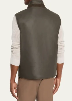 Loro PianaMen's Grian Gifts of Kings Reversible Full-Zip Vest