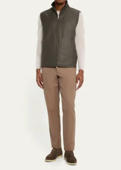 Loro PianaMen's Grian Gifts of Kings Reversible Full-Zip Vest