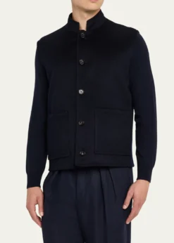 Loro PianaMen's Henley Cashmere Water-Repellent Vest