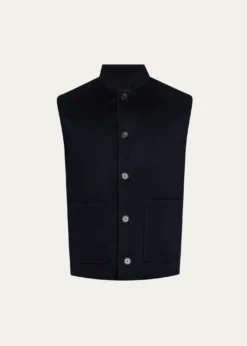 Loro PianaMen's Henley Cashmere Water-Repellent Vest