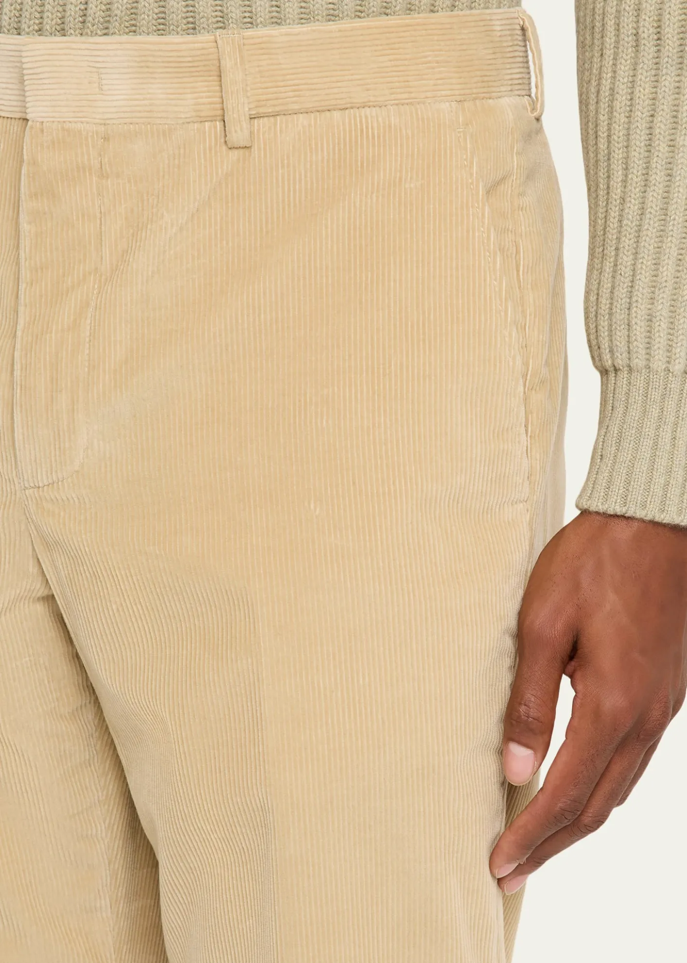Loro PianaMen's Jarno Cotton Corduroy Pleated Pants