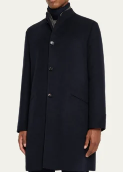 Loro PianaMen's Javier Double Knit Cashmere Rain Overcoat
