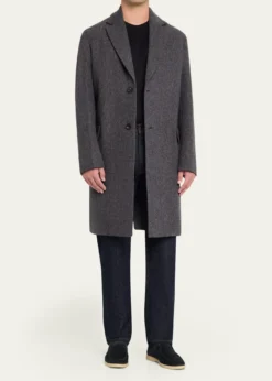 Loro PianaMen's John Cashmere and Linen Single-Breasted Overcoat